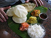 Classical thali on palm leaf
