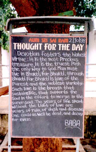 'THOUGHT FOR THE DAY' table, near Poornachandra Auditorium, 2/10/1998